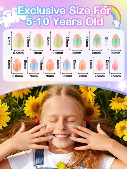 EBANKU 156PCS Kids Press On Nails Gift Set 6 Styles with Glue