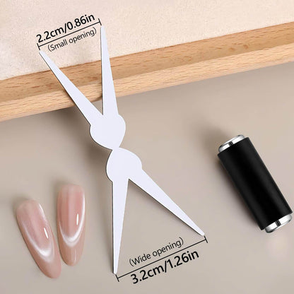 EBANKU 2-in-1 Cat Eye Nail Magnet Scissor Tool for DIY Nails