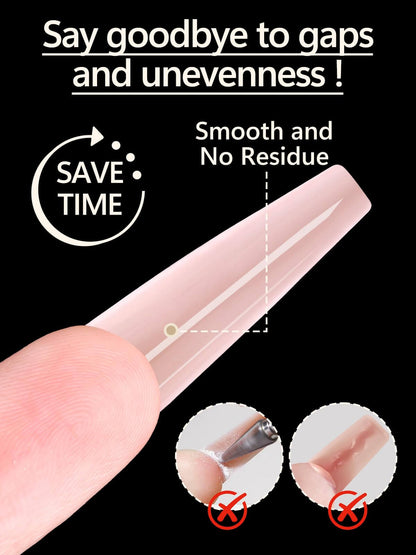 EBANKU 240PCS Sandwich Dual Nail Forms 15 Sizes Coffin Nails