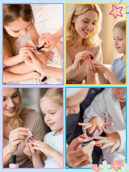 EBANKU Kids Strawberry Press On Nails 24PCS Almond Nail Kit