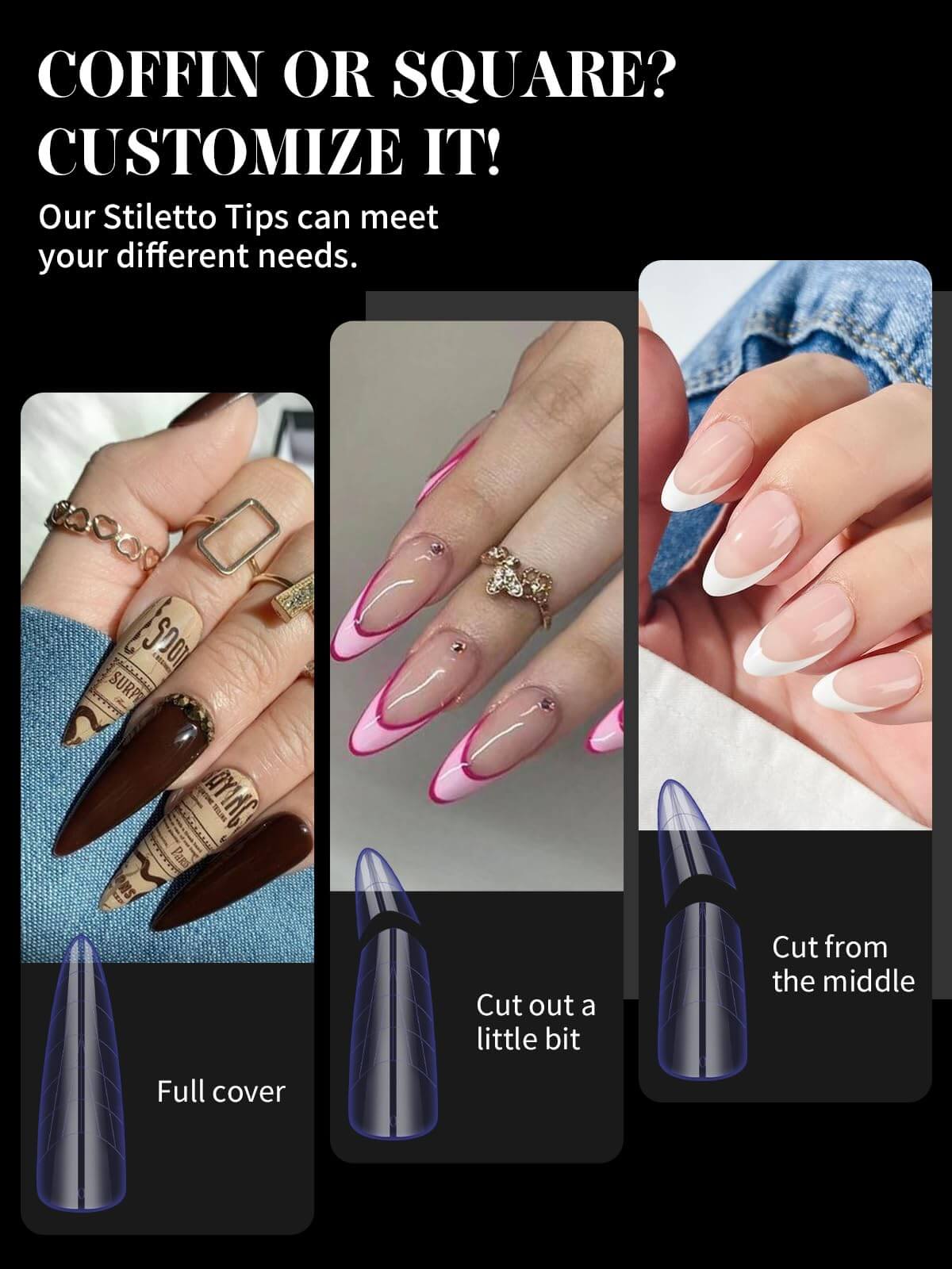 EBANKU 288PCS Dual Nail Forms Kit 12 Styles French Nail Extension