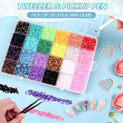 EBANKU 48000PCS Resin Jelly Rhinestones Bedazzling Kit 48 Colors