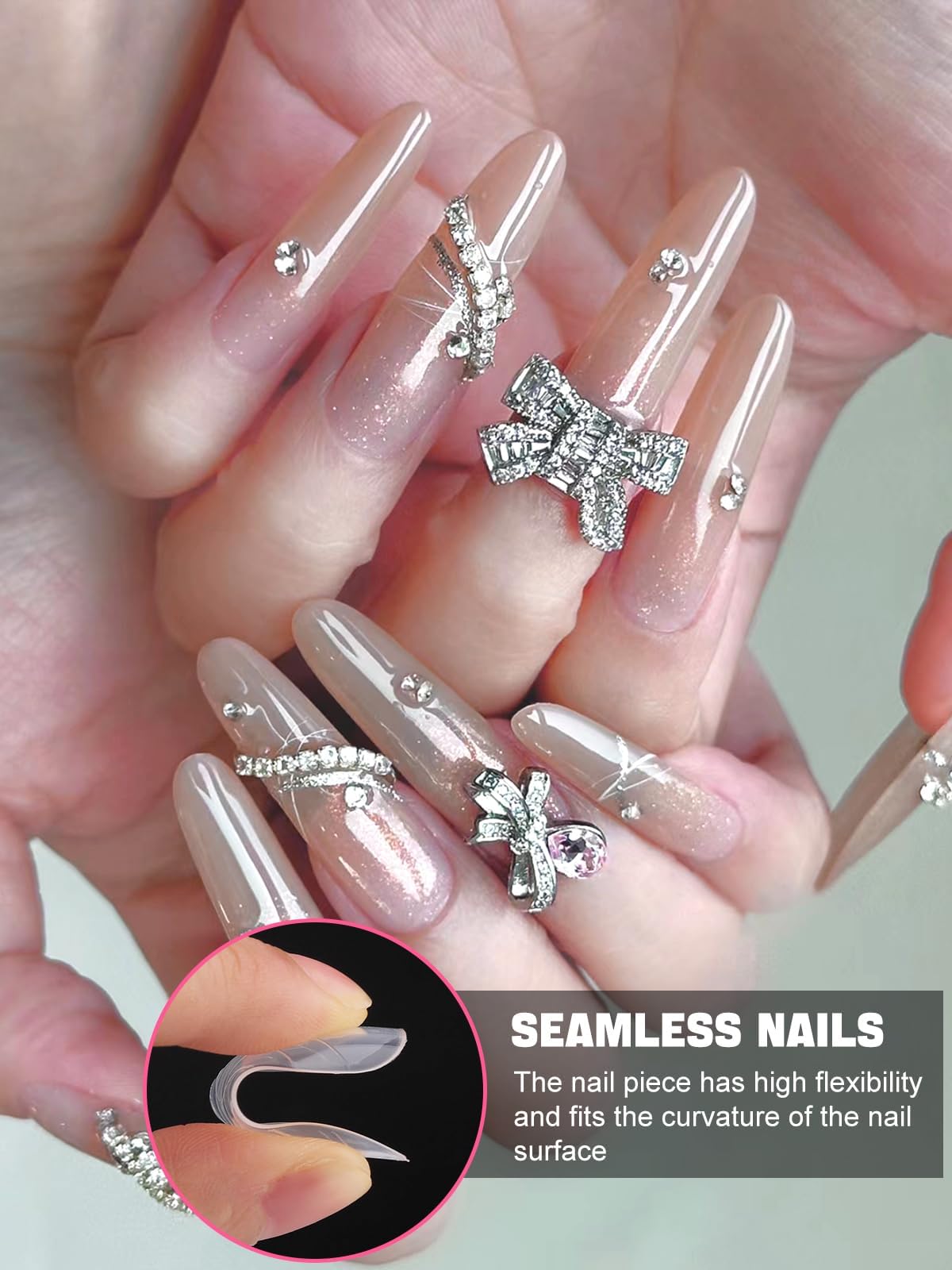 EBANKU 96PCS Dual Nail Forms Kit, Clear Poly Gel Nail Extension Tips
