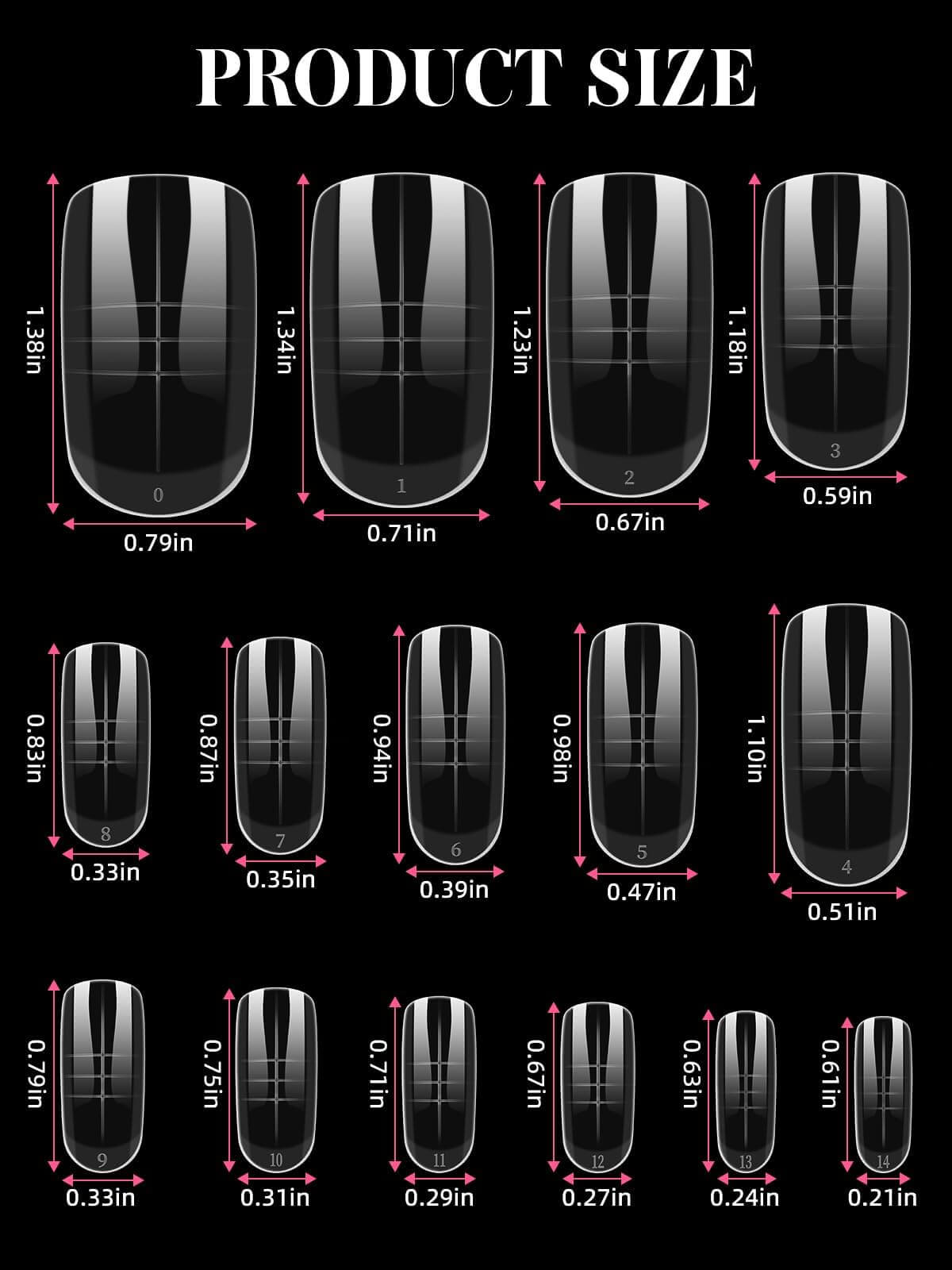 EBANKU 300PCS Toe Dual Nail Forms 15 Sizes Poly Gel Pedicure Kit