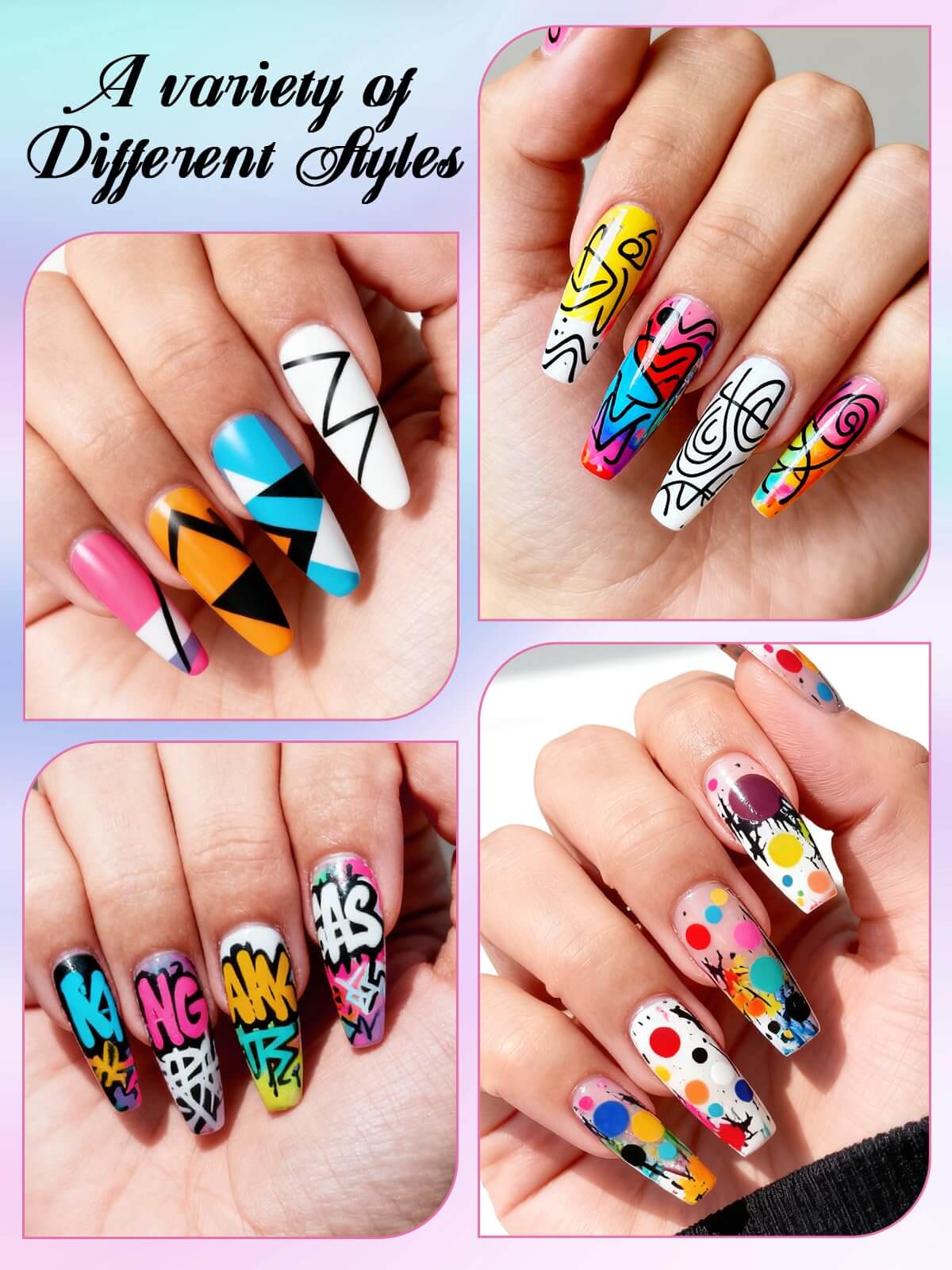 EBANKU 12 Colors 0.7mm Nail Art Pens Set 3D Quick-Dry Nail Markers