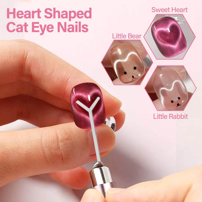 EBANKU 5PCS Cat Eye Nail Magnet Set for DIY Nail Art