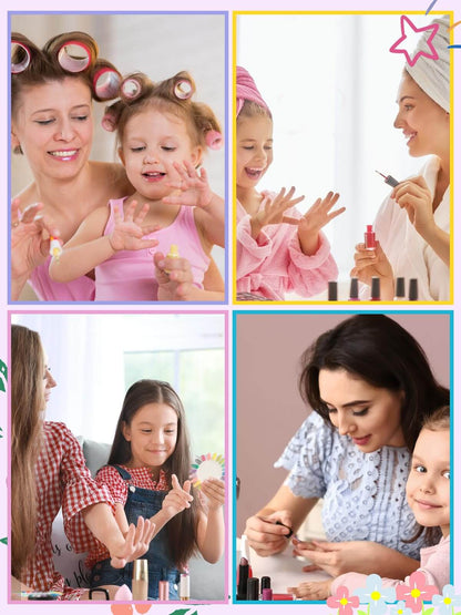 EBANKU 78Pcs Kids Press On Nails Colorful Polka Dot Set