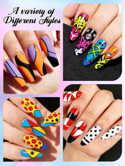 EBANKU 36 Colors Nail Art Pens Set Quick-Dry Nail Markers