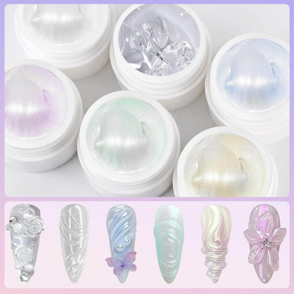 EBANKU Solid Builder Gel Kit 6 Colors Aurora 3D Sculpting Nail Gel