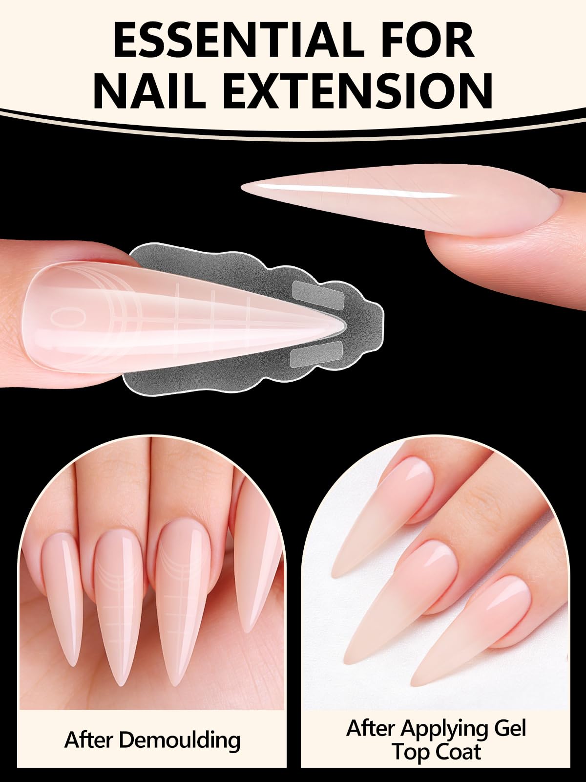 EBANKU 280PCS Sandwich Dual Nail Forms for Polygel Extensions