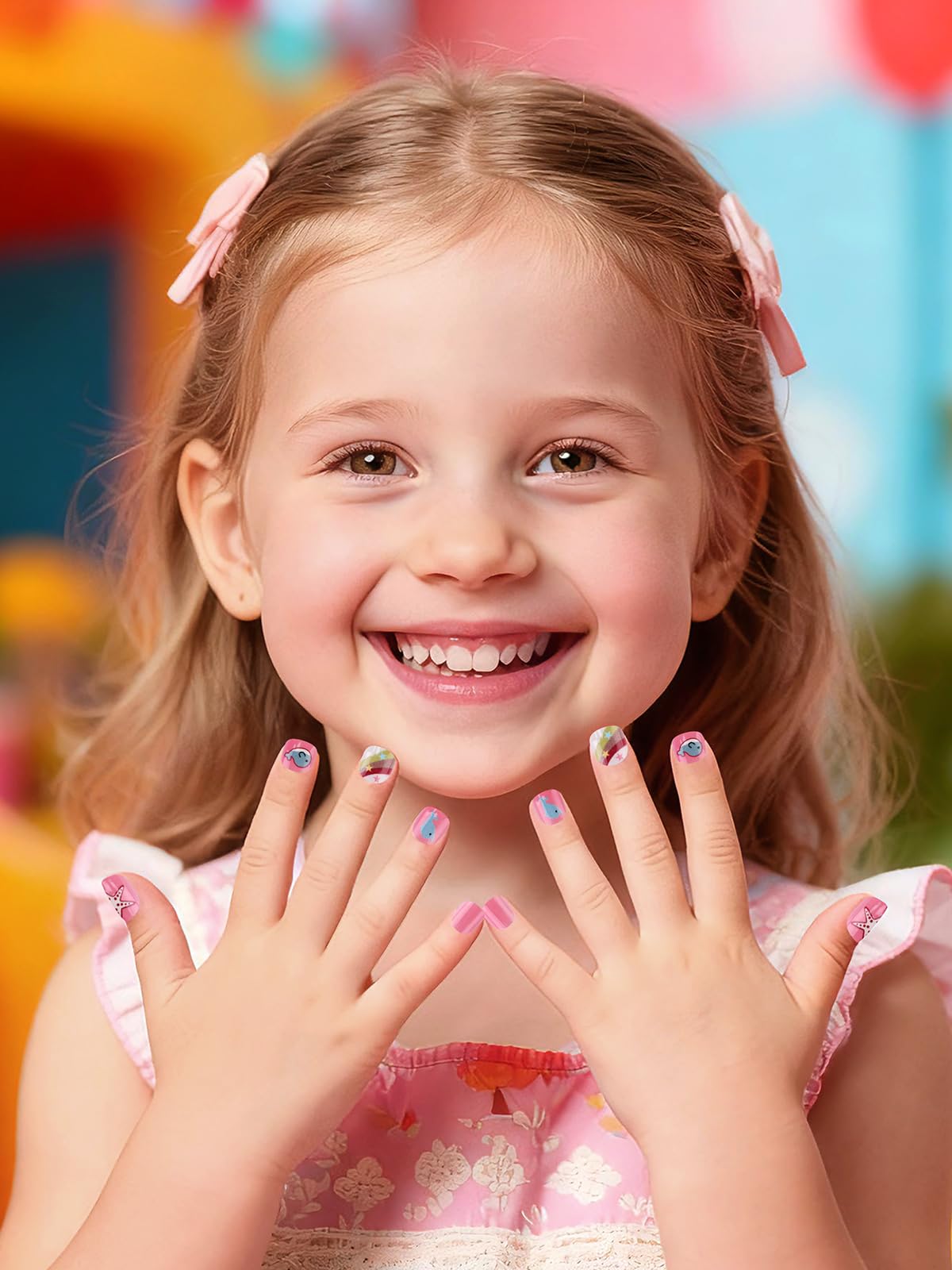 EBANKU 288PCS Kids Press On Nails 12 Pack with Glue & Tabs
