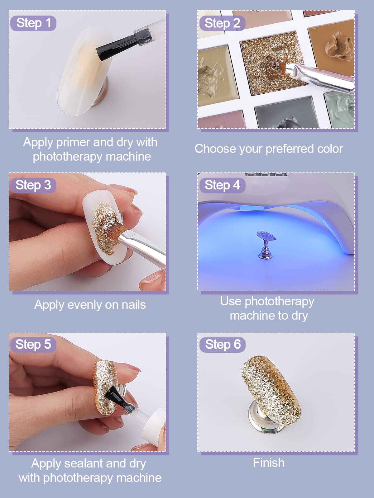 EBANKU 16 Color Solid Gel Nail Polish Palette with Brush