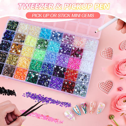 EBANKU 40 Color 5MM Resin Jelly Rhinestones Bedazzling Kit