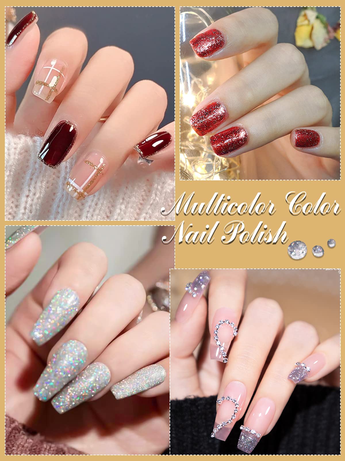 Kalolary 16 Color Glitter Solid Gel Polish Palette