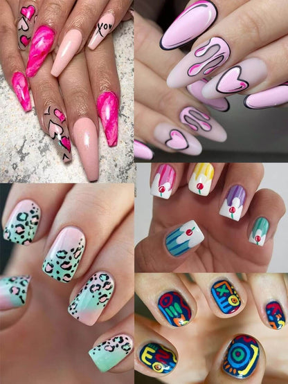 EBANKU 3D Nail Art Pens, 12-Color DIY Manicure Set