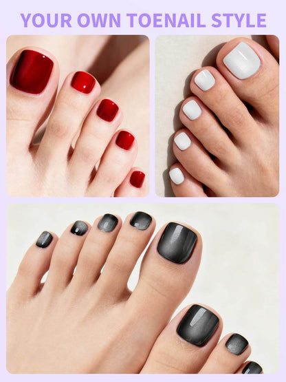 EBANKU Cat Eye Press On Toenails 72PCS Square Short w/Glue