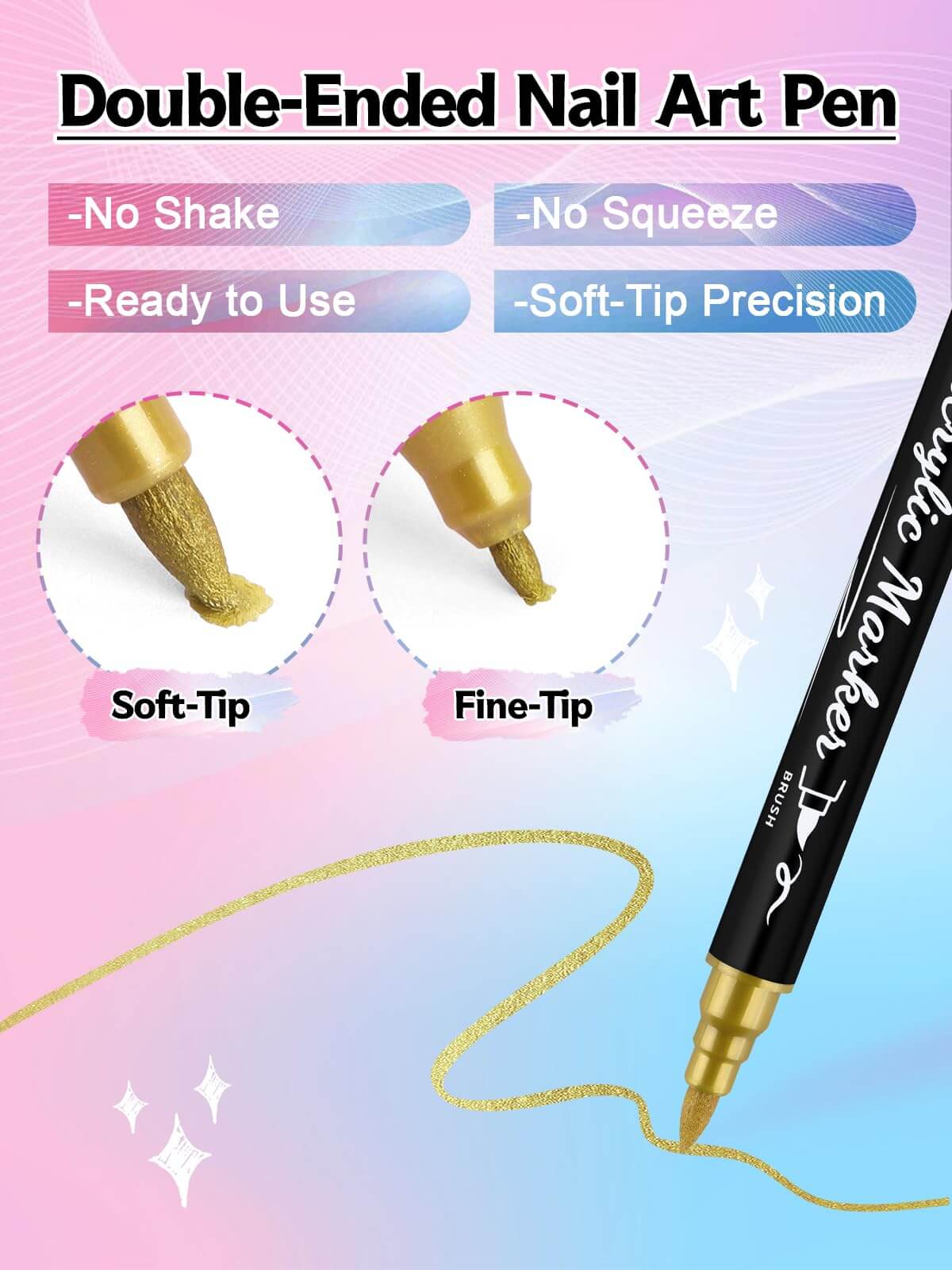 EBANKU 12 Colors Double-Tip 3D Nail Art Pens Set