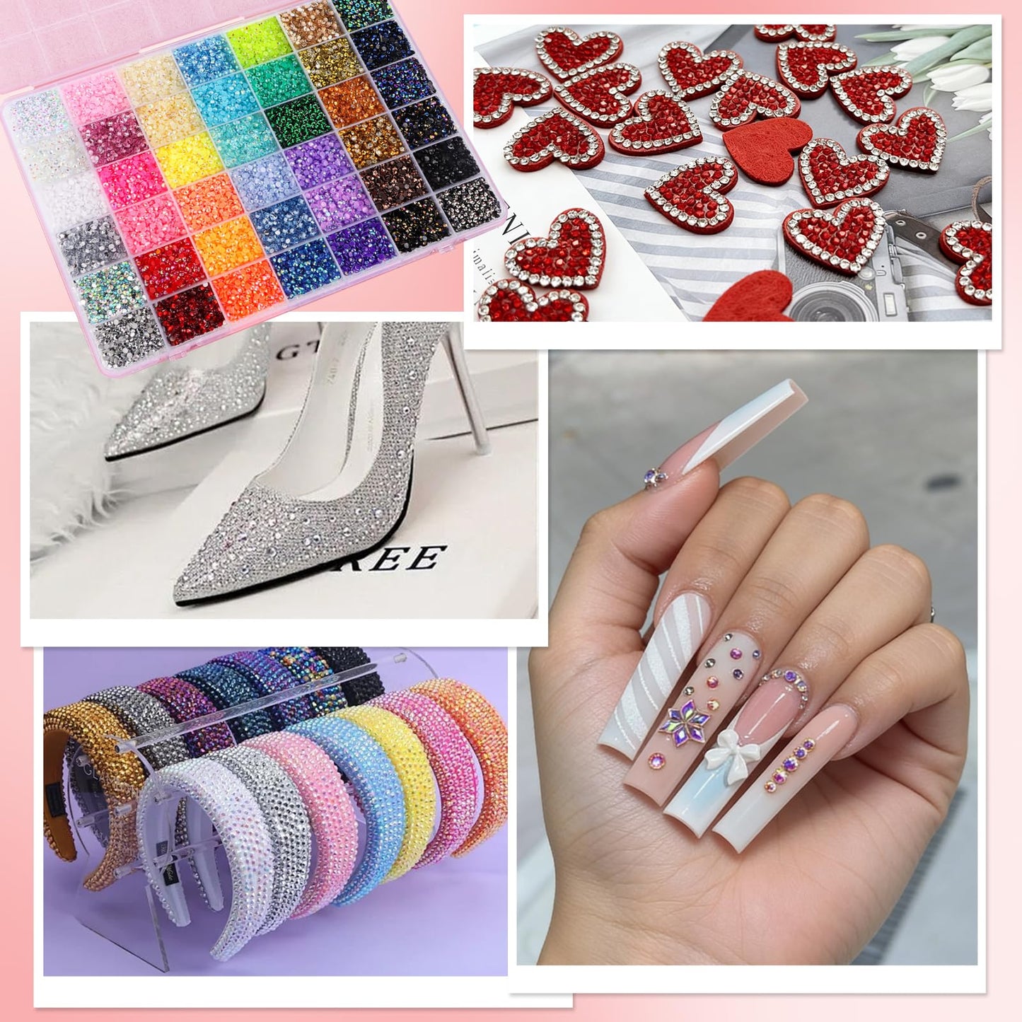 EBANKU 32000PCS Resin Jelly Rhinestones Kit 42 Colors 3MM