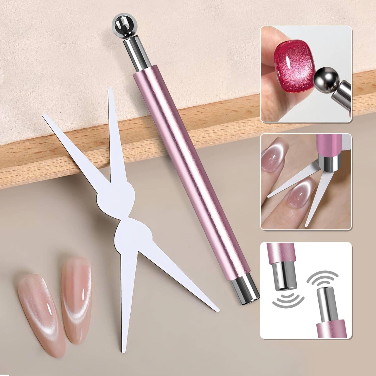 EBANKU 5PCS Cat Eye Nail Magnet Set for DIY Nail Art