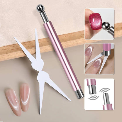 EBANKU 5PCS Cat Eye Nail Magnet Set for DIY Nail Art