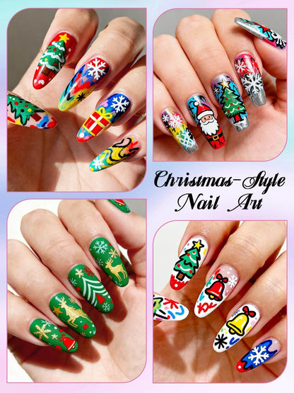 EBANKU 12 Colors 0.7mm Nail Art Pens Set 3D Quick-Dry Nail Markers