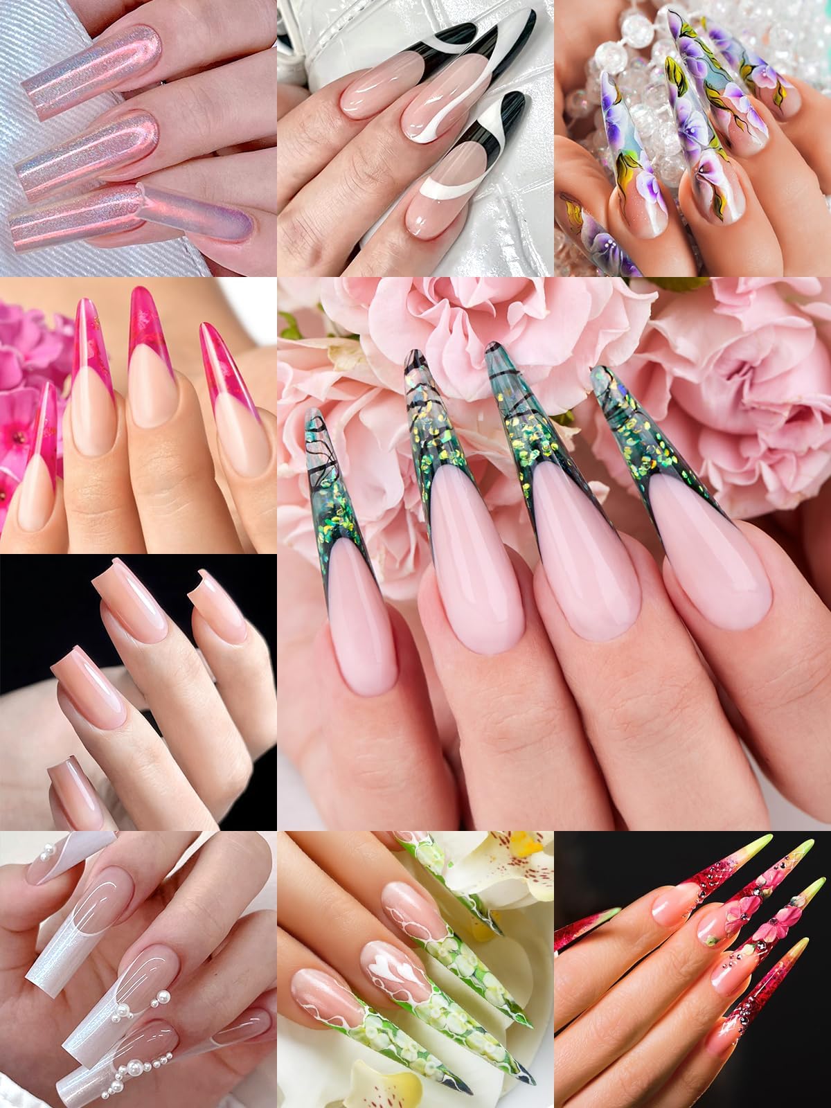 EBANKU 96PCS Dual Nail Forms Kit, Clear Poly Gel Nail Extension Tips