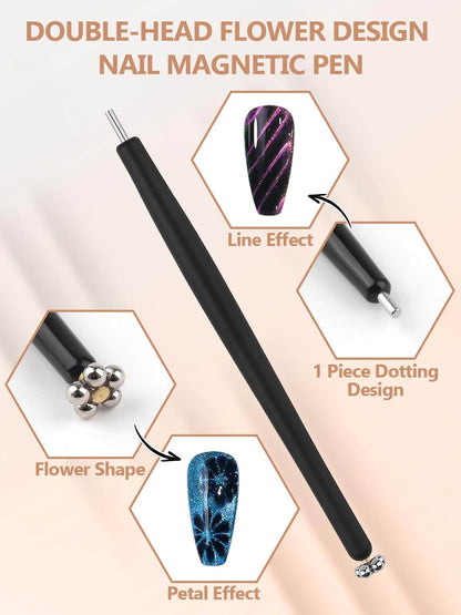 EBANKU 28PCS Cat Eye Nail Magnet Set for Gel Polish DIY