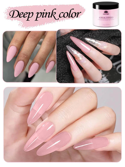 EBANKU 120g Pink Acrylic Powder for Nail Extensions DIY