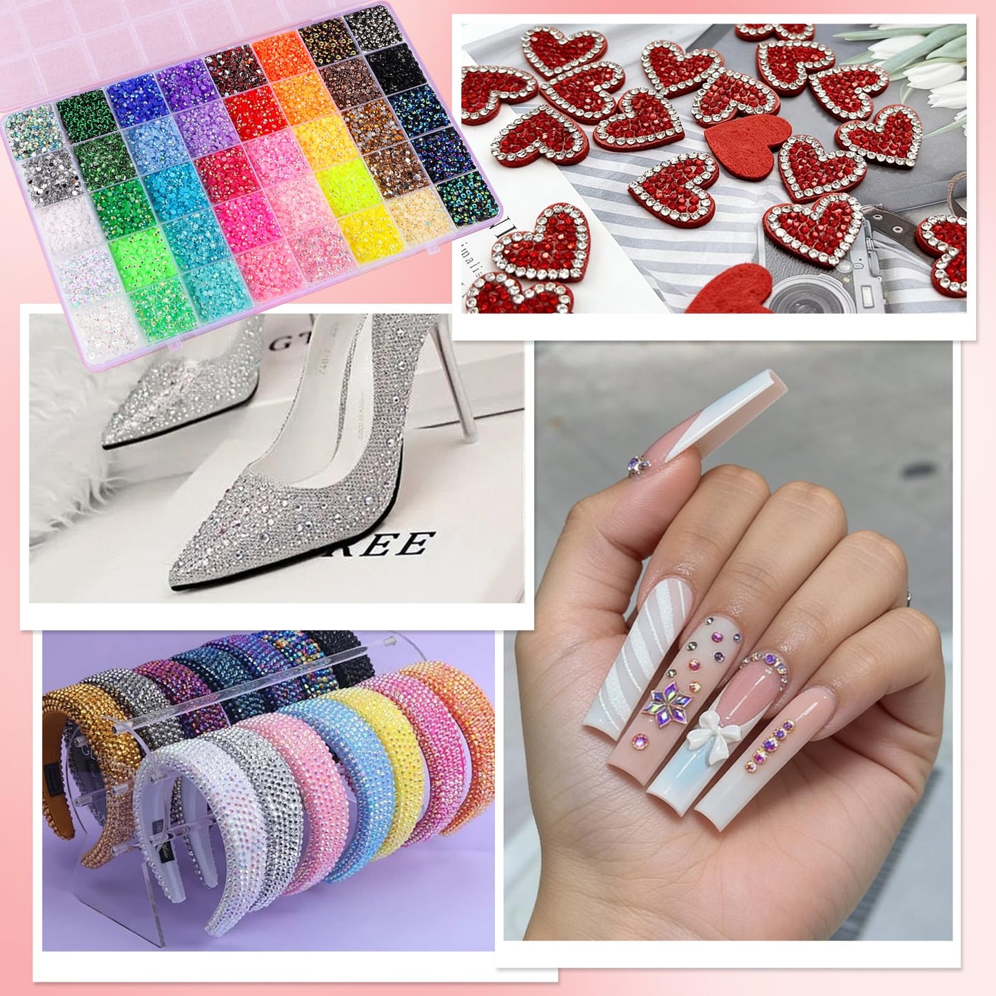 EBANKU 32000PCS Resin Jelly Rhinestones Kit 40 Colors 3MM