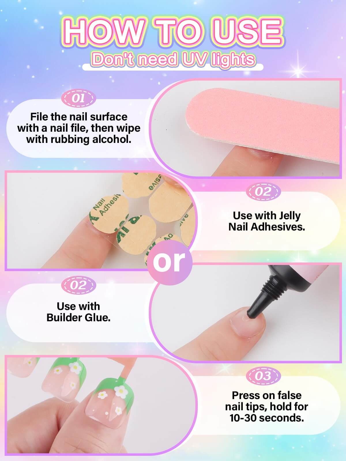 EBANKU Kids Press On Nails 78PCS Frog Design w/Glue