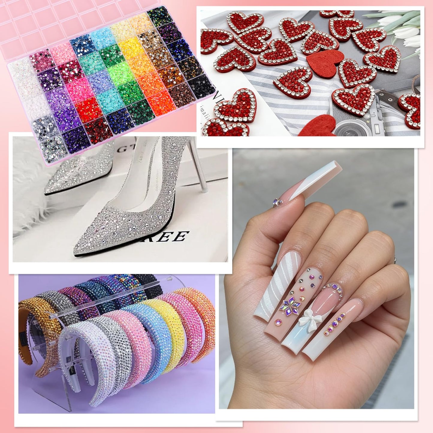 EBANKU 40 Color 4MM Resin Jelly Rhinestones Bedazzling Kit