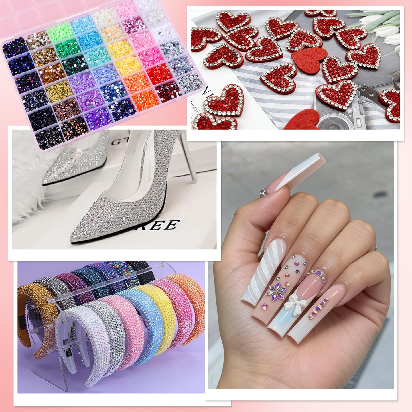EBANKU 42 Color Resin Jelly Rhinestones Bedazzling Kit 4MM