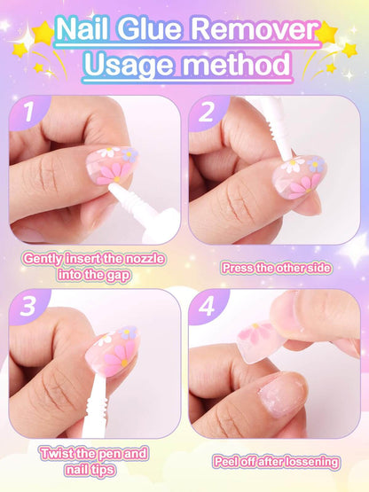 EBANKU 156PCS Kids Press On Nails Gift Set 6 Styles with Glue