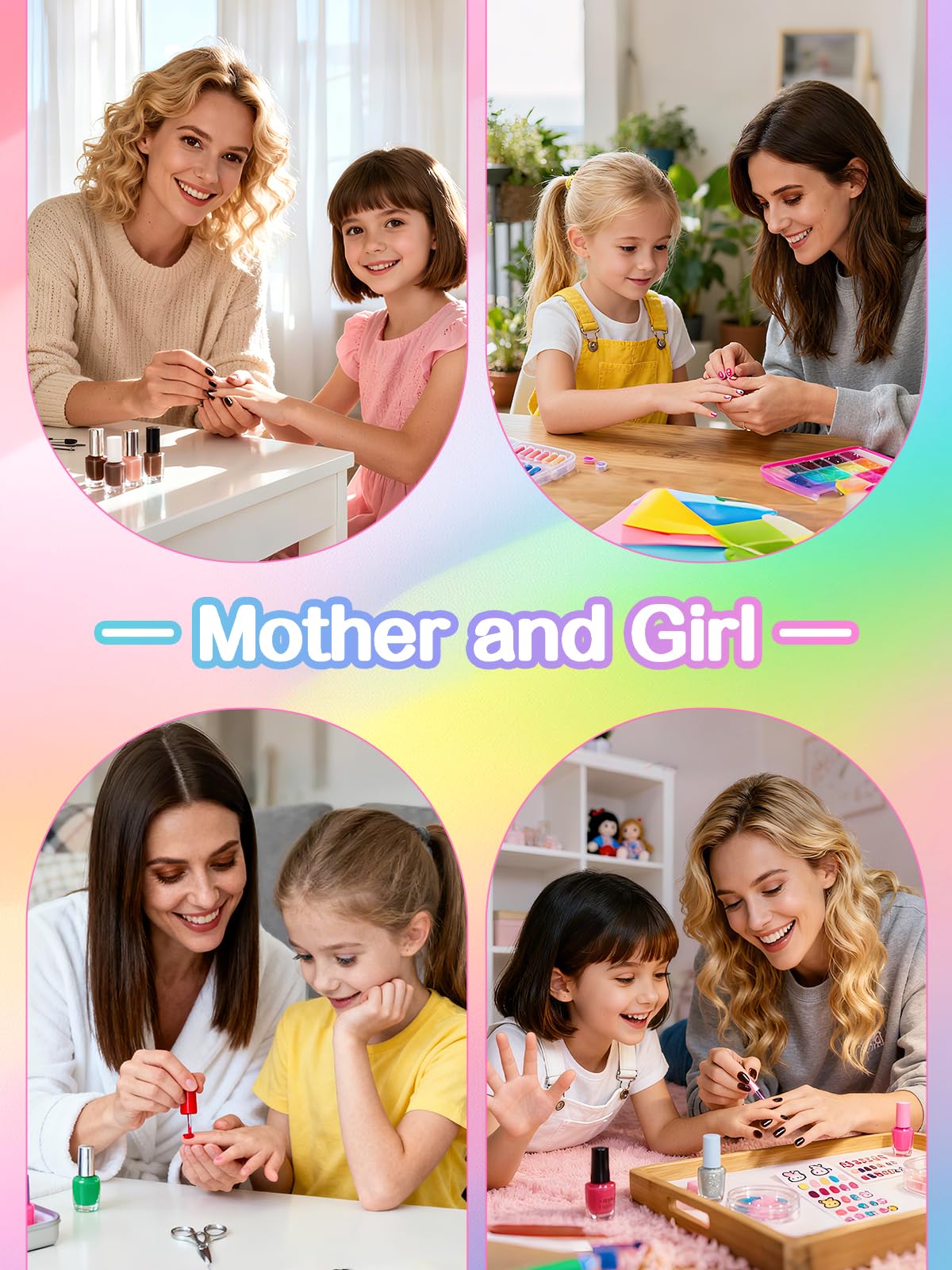 EBANKU 72PCS Kids Press On Nails Star Pattern Nail Kit for Girls