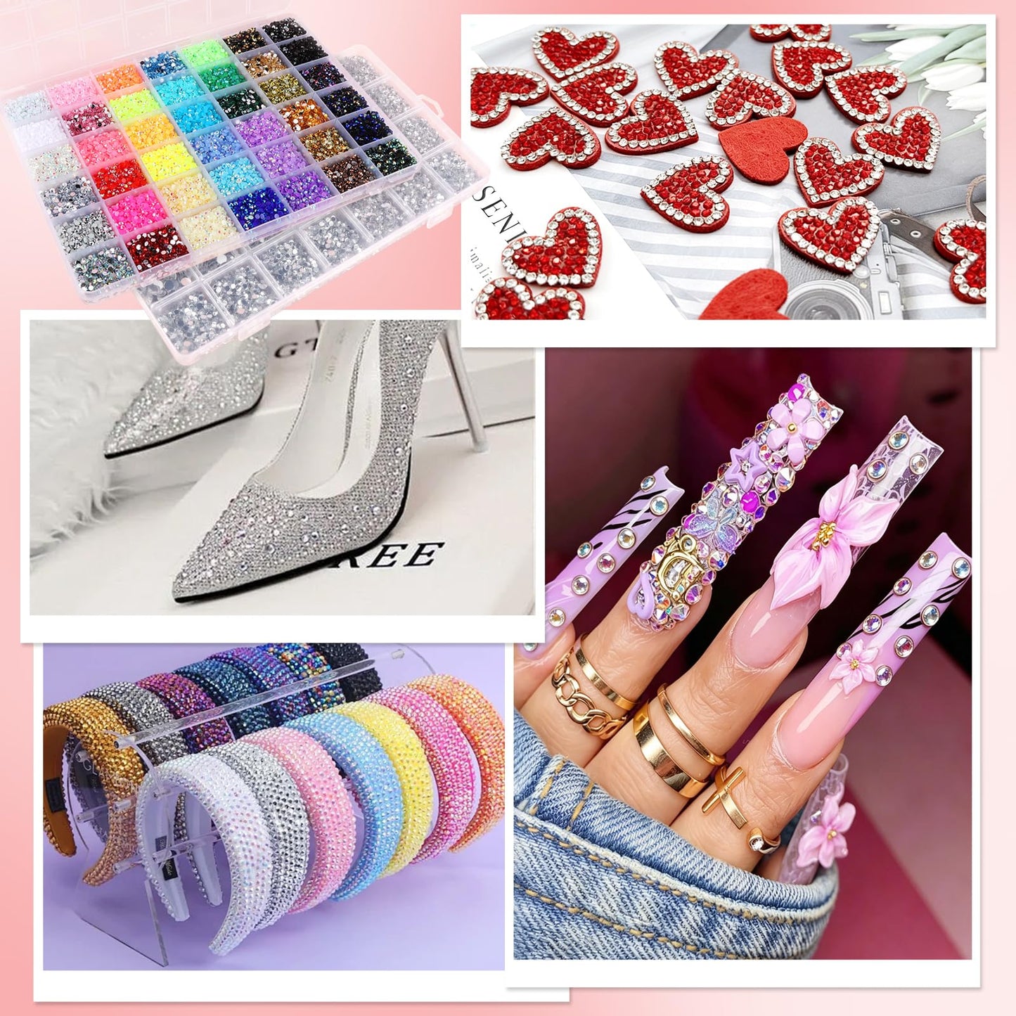 EBANKU 66000PCS Resin Rhinestones Bedazzling Kit 2 Boxes