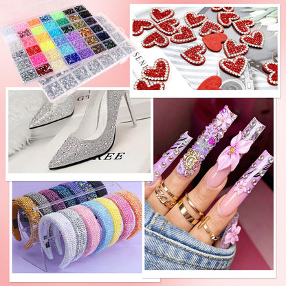 EBANKU 66000PCS Resin Rhinestones Bedazzling Kit 2 Boxes