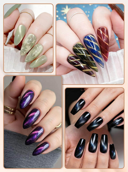 EBANKU 28PCS Cat Eye Nail Magnet Set for Gel Polish DIY