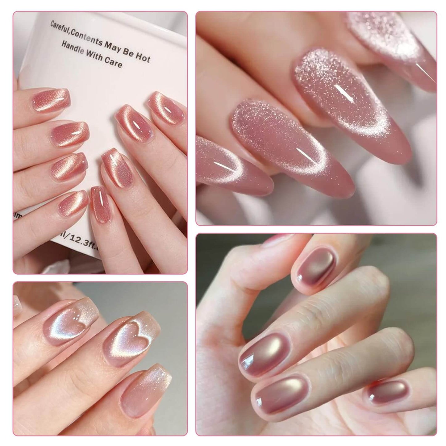 EBANKU 5PCS Cat Eye Nail Magnet Set for DIY Nail Art