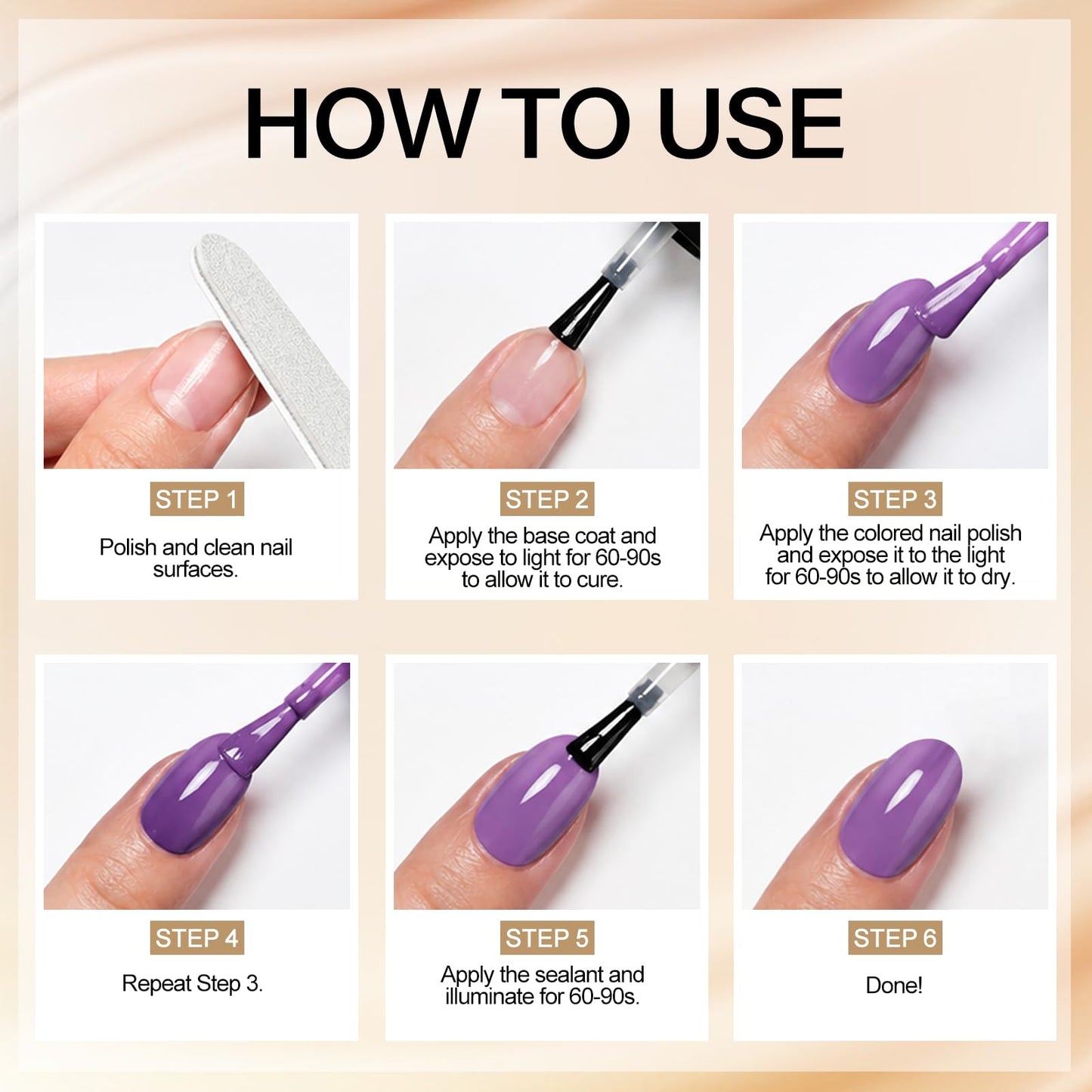 EBANKU 120 Color HEMA-Free Gel Nail Polish Set 15ML Kit