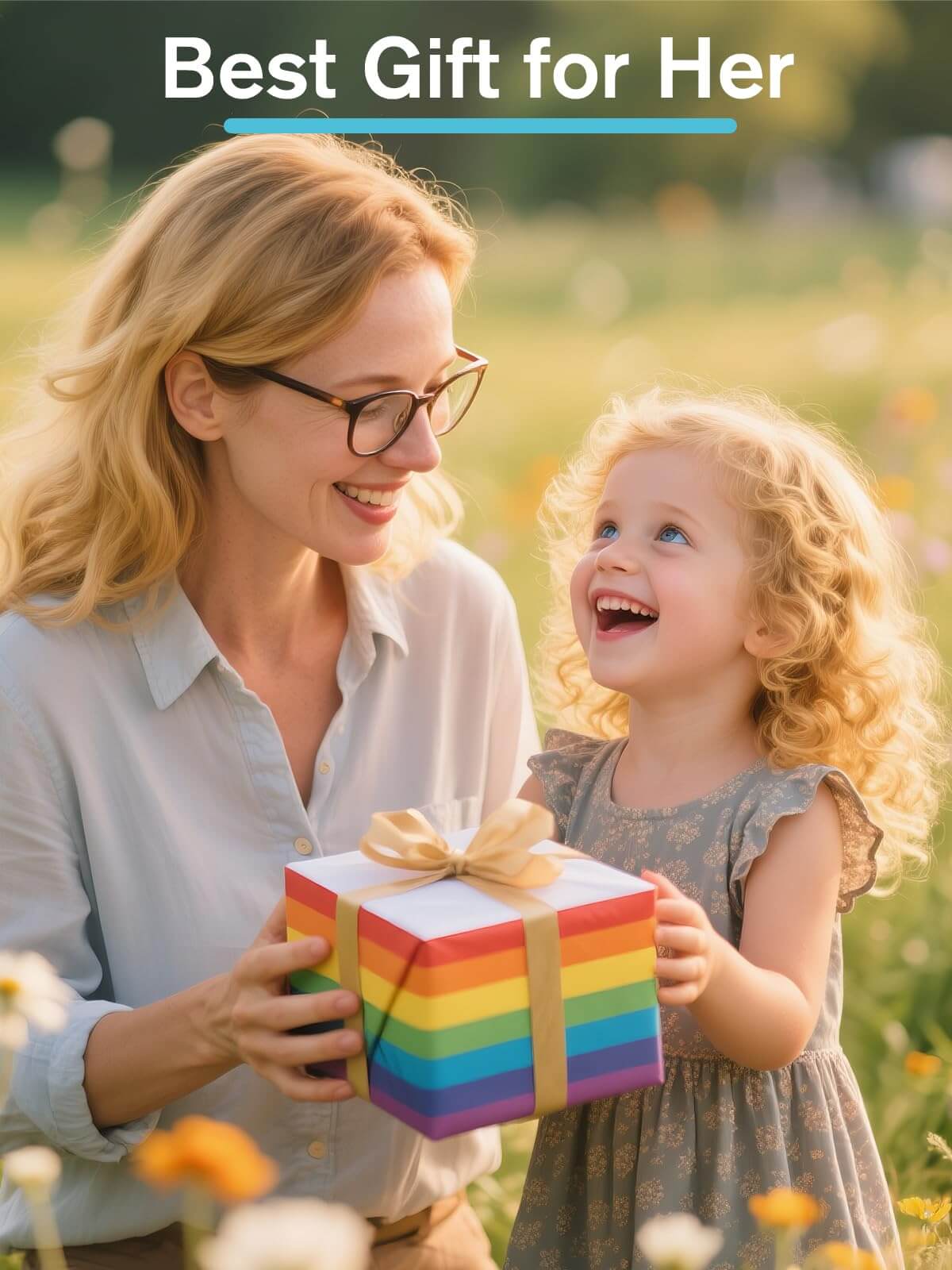 EBANKU Kids Strawberry Press On Nails 24PCS Almond Nail Kit