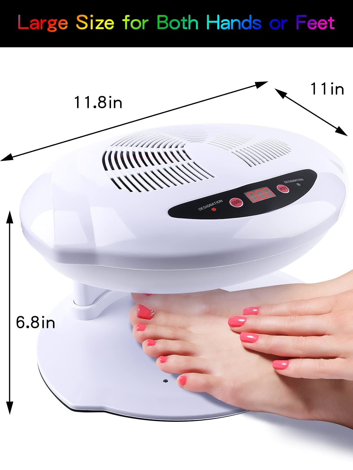 EBANKU 400W Nail Dryer Fan with Auto Sensor Hot & Cold Air