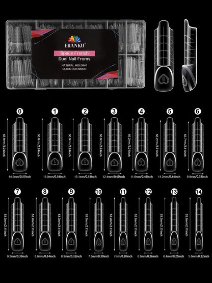 EBANKU 150PCS 3D Reverse French Dual Forms 15 Sizes Reusable