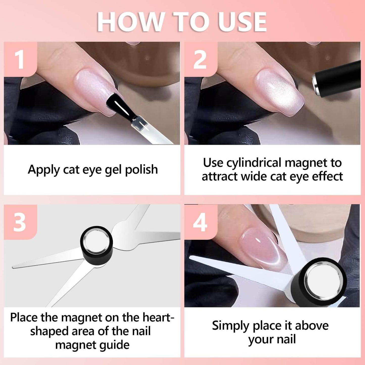 EBANKU 2-in-1 Cat Eye Nail Magnet Scissor Tool for DIY Nails