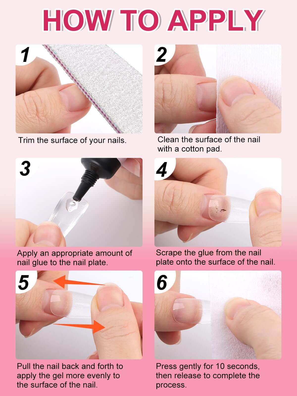 EBANKU 3PCS Solid Nail Glue – Quick Dry, Strong Adhesion, No UV