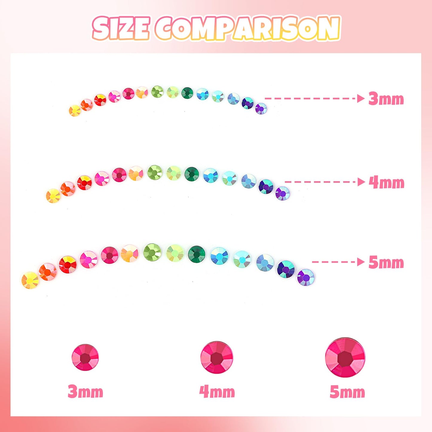 EBANKU 42 Color Resin Jelly Rhinestones Bedazzling Kit 4MM