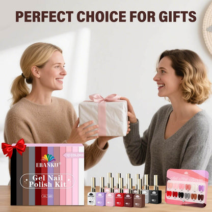 EBANKU 12Pcs Christmas Gel Nail Polish Set 15ML Same Color Bottle